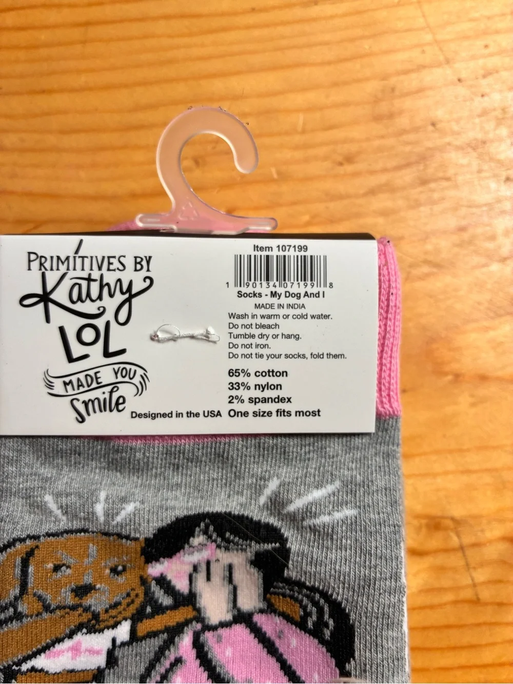 Primitives by Kathy Gray & Pink Novelty Dog Socks with Humorous Quote